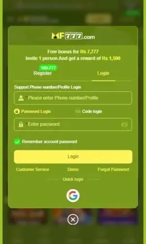 mf777 register and login guuide